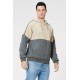 Gray Colorblock Men's Pullover Hoodie