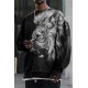 3D Lion Print Crew Neck Men Sweatshirt