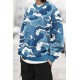 Wave Themed Pattern Men Pullover Hoodie