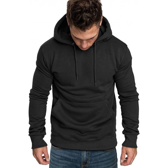 Black Long Sleeve Pullover Men Hoodie