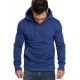 Navy Blue Long Sleeve Pullover Men Hoodie