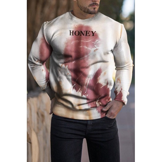 HONEY Tie-dye Round Neck Men Sweatshirt