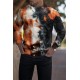 Orange Tie-dye Long Sleeve Men Sweatshirt