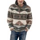 Tribal Print Quarter Zip Men's Pullover Hoodie