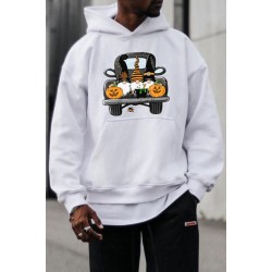 Men's Pumpkin Face Graphic Print Halloween Hoodie