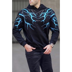 Black Lightning Long Sleeve Casual Men's Hoodie