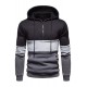 Men's Zipper Casual Colorblock Hooded Sweatshirt