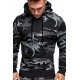 Men Camouflage Print & Drawstring Hoodie Tracksuit