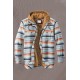 Men Fake Two-piece Quilted Plaid Jacket with Hood