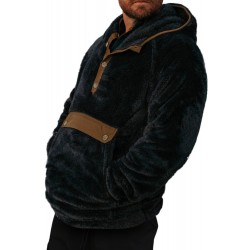 Men Plush Pocket Hoodie