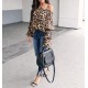 Wildlife Leopard Print Off Shoulder Ruffle Top