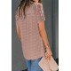 Pink Swiss Dot Short Sleeve Flowy Top