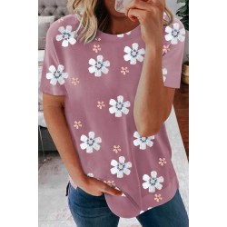 Pink Floral Pattern T-shirt