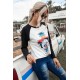 Serape War Paint Graphic Raglan Sleeve Top