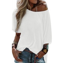 White Crew Neck Short Sleeve Loose Tee