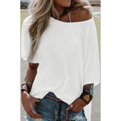 White Crew Neck Short Sleeve Loose Tee