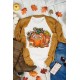 Halloween Pumpkin Face Graphic Print Short Sleeve T-shirt