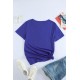 Blue Holes Crew Neck Cotton Mixed T-shirt