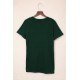 Green Solid Color V Neck Bodycon T-shirt