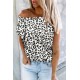 Crew Neck Leopard Print T-shirt with Pocket