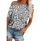 Crew Neck Leopard Print T-shirt with Pocket