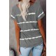 Gray Stripe Print Loose T-shirt