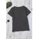 Gray Color Block Panel Front T-shirt with Knot