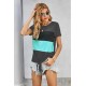 Gray Color Block Panel Front T-shirt with Knot